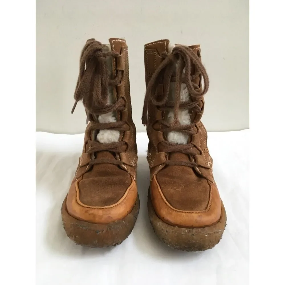 Vintage LL BEAN Sherpa Lined Womens Sz 7 Made In Canada Leather Suede Boots
